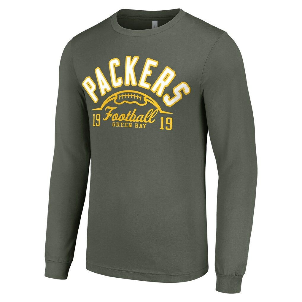 Green Bay Packers Starter Half Ball Team Long Sleeve T-Shirt Green - NFL