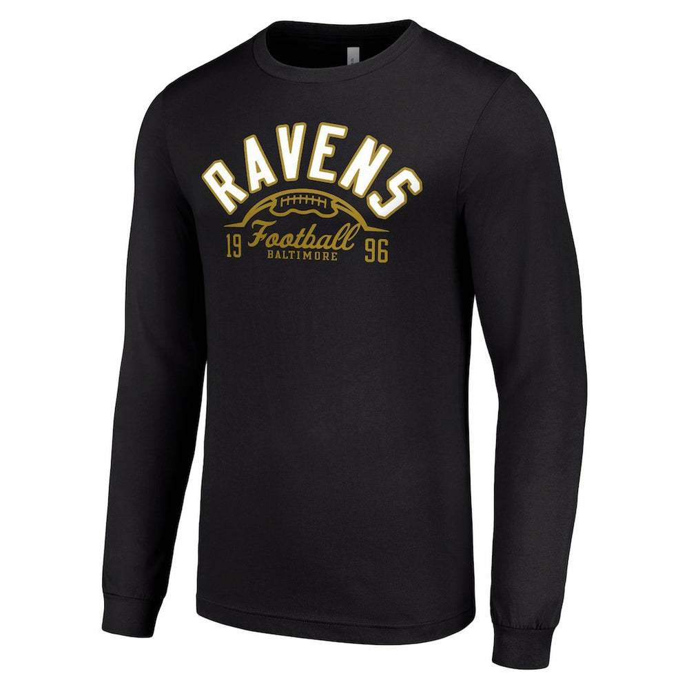 Baltimore Ravens Starter Half Ball Team Long Sleeve T-Shirt Black - NFL