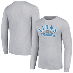 Detroit Lions Starter Half Ball Team Long Sleeve T-Shirt Heather Gray - NFL