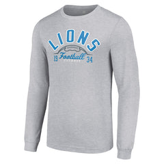 Detroit Lions Starter Half Ball Team Long Sleeve T-Shirt Heather Gray - NFL