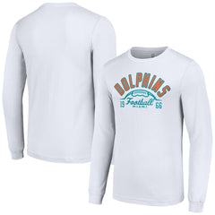 Miami Dolphins Starter Half Ball Team Long Sleeve T-Shirt White - NFL