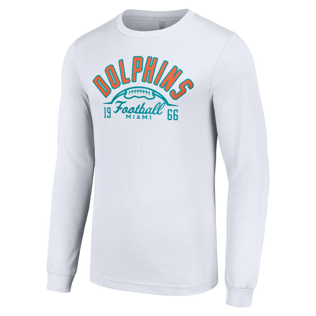 Miami Dolphins Starter Half Ball Team Long Sleeve T-Shirt White - NFL