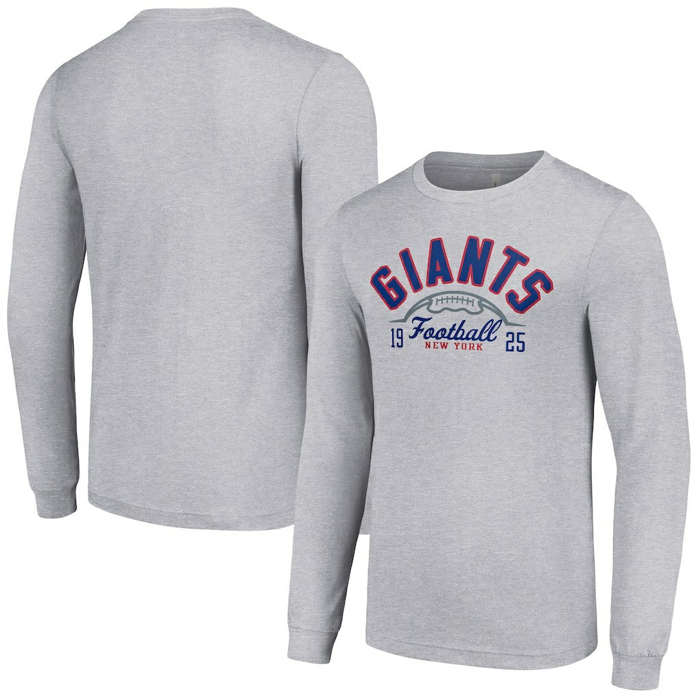 New York Giants Starter Half Ball Team Long Sleeve T-Shirt Heather Gray - NFL