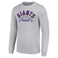 New York Giants Starter Half Ball Team Long Sleeve T-Shirt Heather Gray - NFL