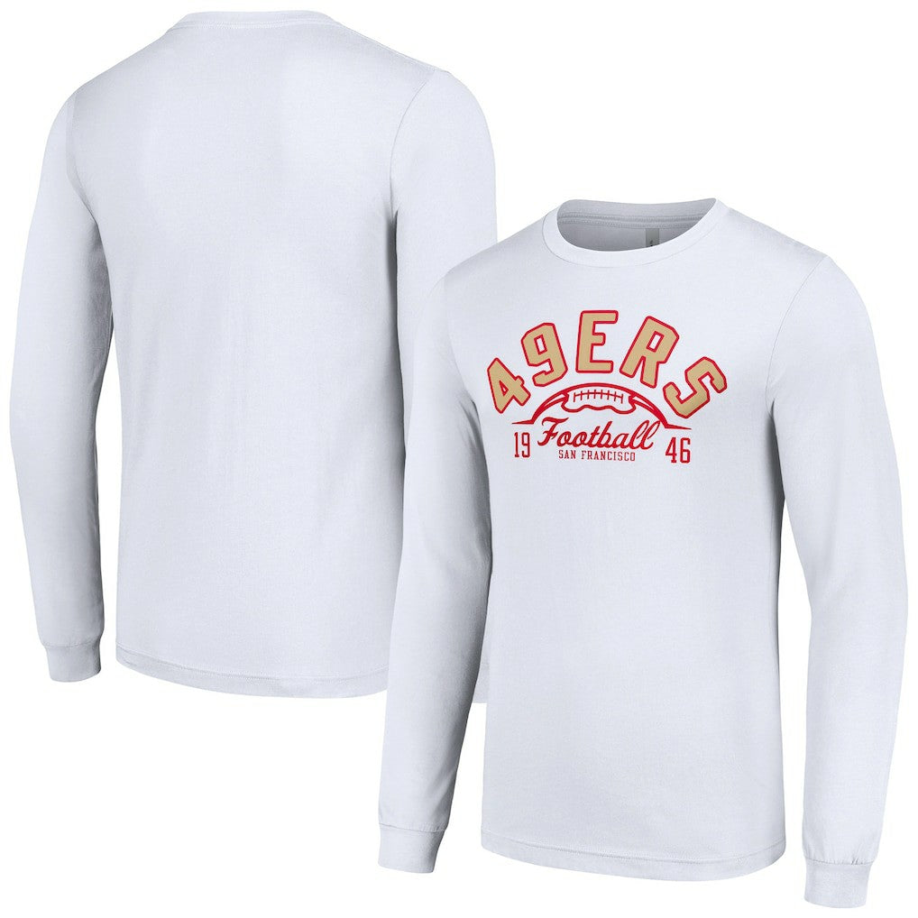 San Francisco 49ers Starter Half Ball Team Long Sleeve T-Shirt White - NFL