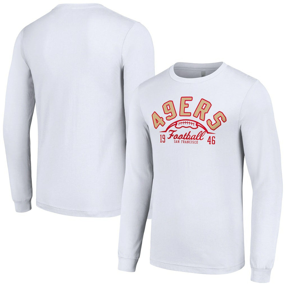 San Francisco 49ers Starter Half Ball Team Long Sleeve T-Shirt White - NFL