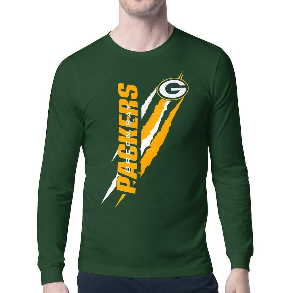 Green Bay Packers Starter Color Scratch Long Sleeve T-Shirt Green - NFL