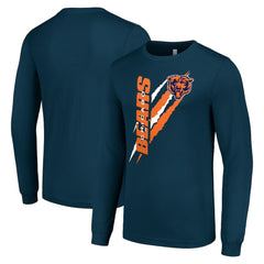 Chicago Bears Starter Color Scratch Long Sleeve T-Shirt Navy - NFL