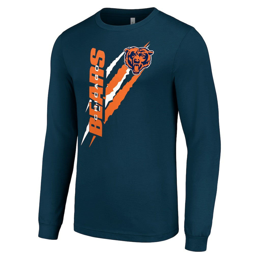 Chicago Bears Starter Color Scratch Long Sleeve T-Shirt Navy - NFL