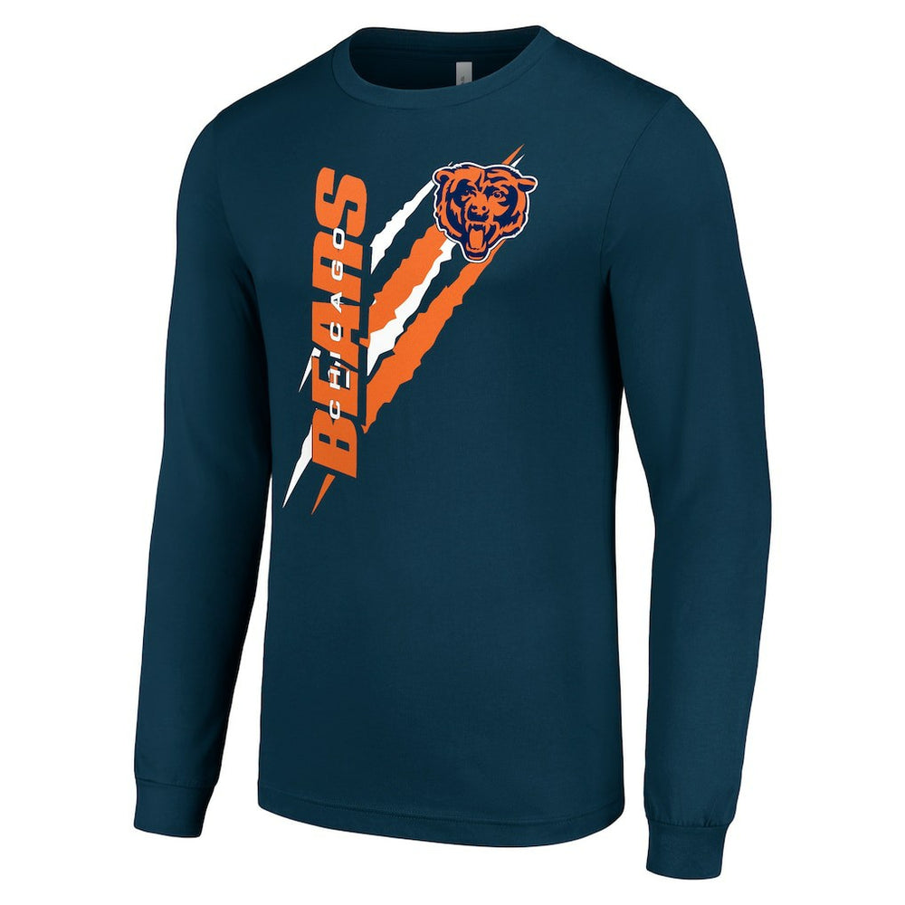 Chicago Bears Starter Color Scratch Long Sleeve T-Shirt Navy - NFL