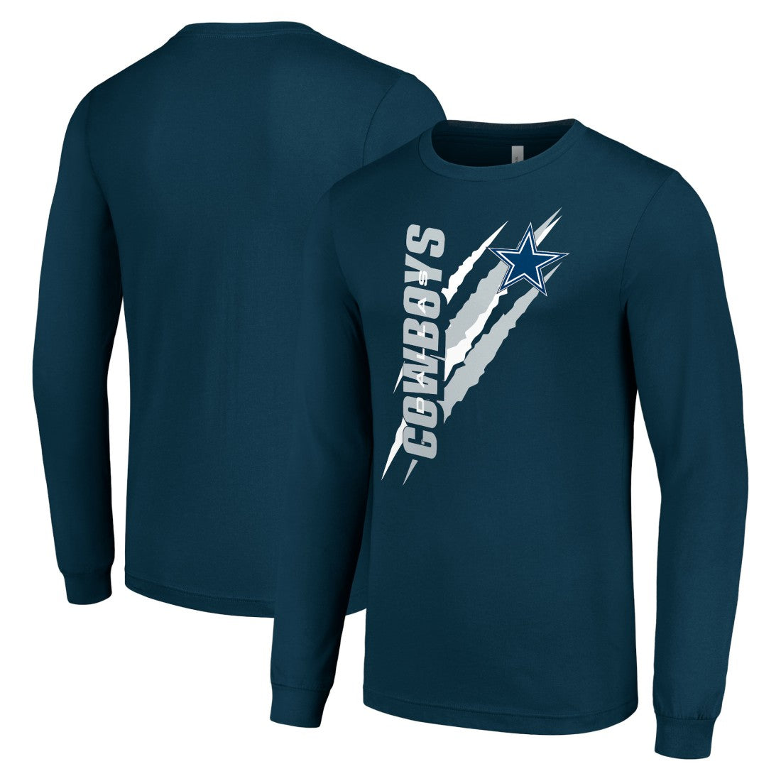 Dallas Cowboys Starter Color Scratch Long Sleeve T-Shirt Navy - NFL