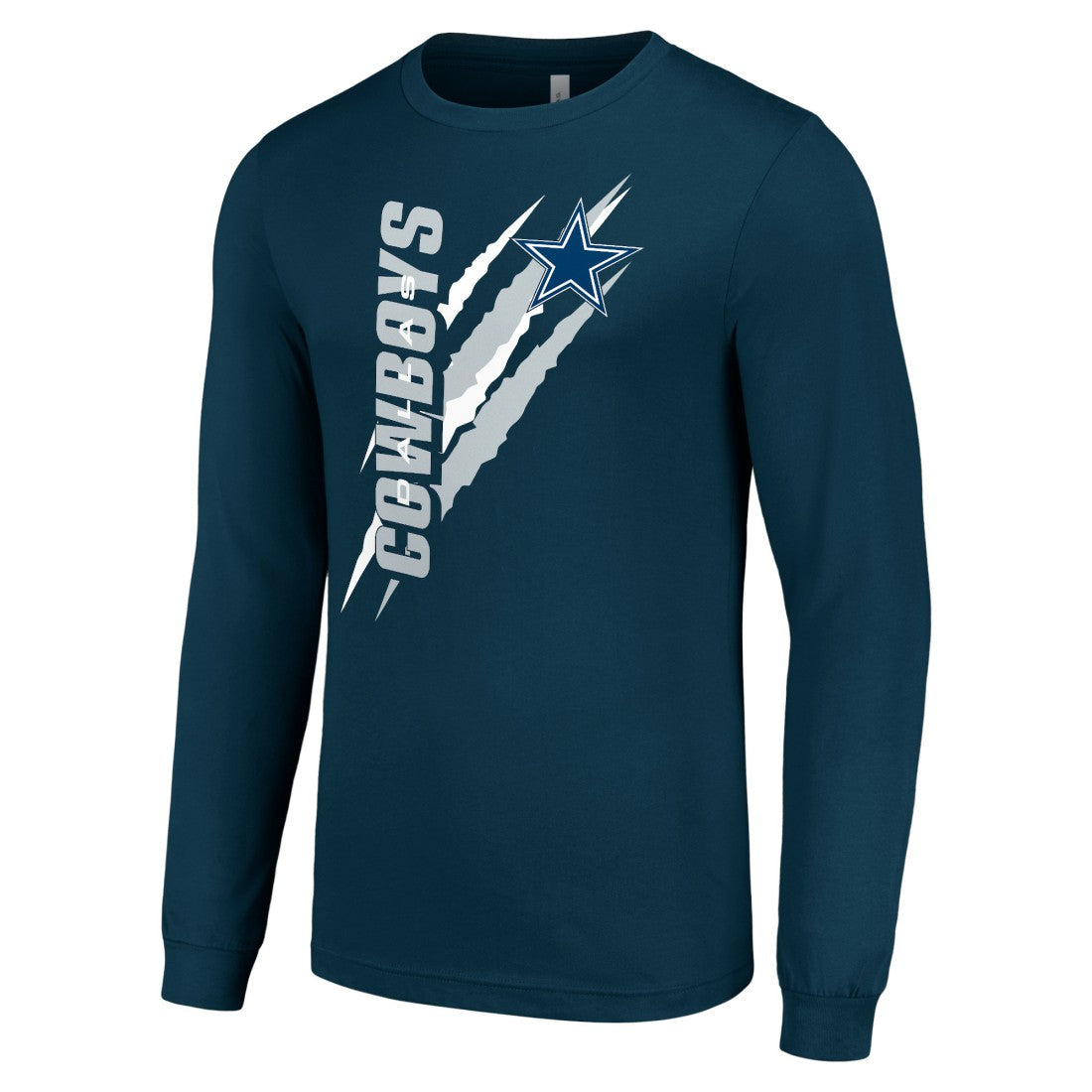 Dallas Cowboys Starter Color Scratch Long Sleeve T-Shirt Navy - NFL