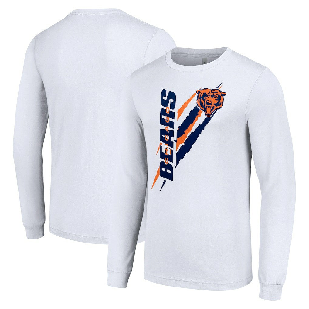 Chicago Bears Starter Color Scratch Long Sleeve T-Shirt White - NFL