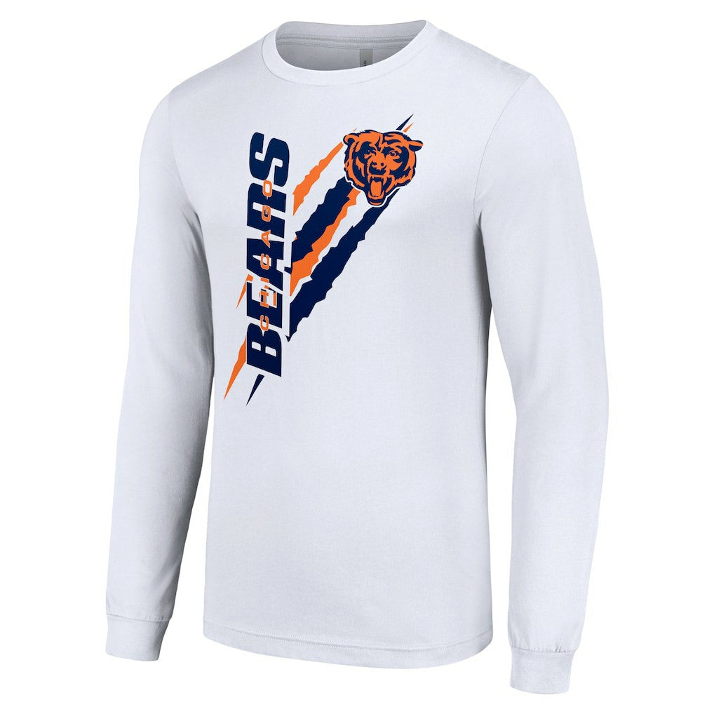 Chicago Bears Starter Color Scratch Long Sleeve T-Shirt White - NFL
