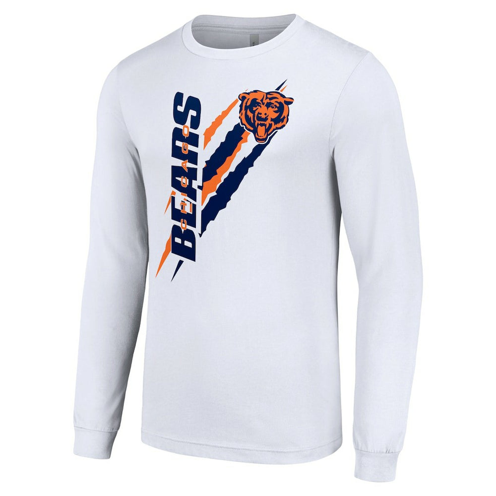 Chicago Bears Starter Color Scratch Long Sleeve T-Shirt White - NFL