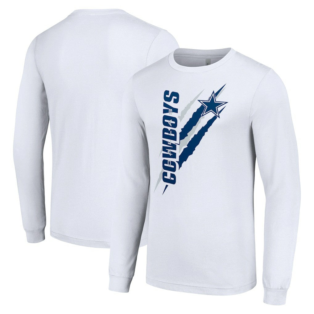 Dallas Cowboys Starter Color Scratch Long Sleeve T-Shirt White - NFL