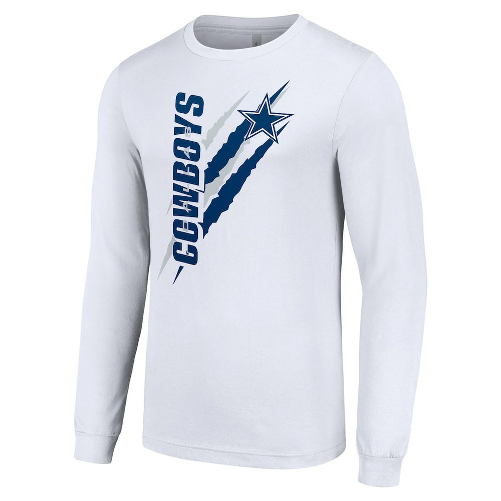 Dallas Cowboys Starter Color Scratch Long Sleeve T-Shirt White - NFL