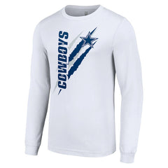 Dallas Cowboys Starter Color Scratch Long Sleeve T-Shirt White - NFL