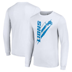 Detroit Lions Starter Color Scratch Long Sleeve T-Shirt White - NFL