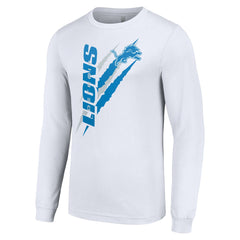 Detroit Lions Starter Color Scratch Long Sleeve T-Shirt White - NFL