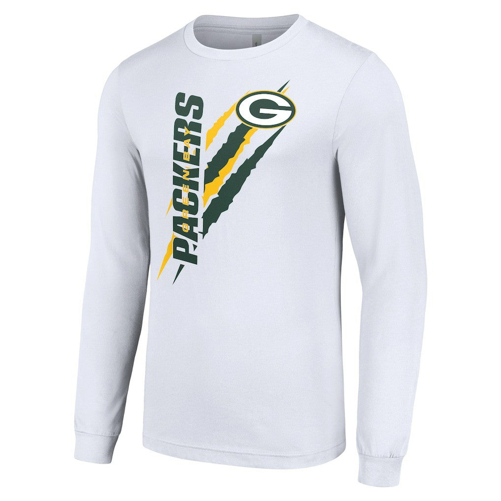 Green Bay Packers Starter Color Scratch Long Sleeve T-Shirt White - NFL