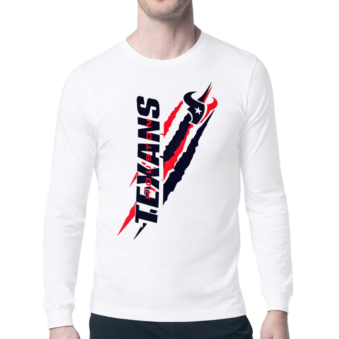 Houston Texans Starter Color Scratch Long Sleeve T-Shirt White - NFL