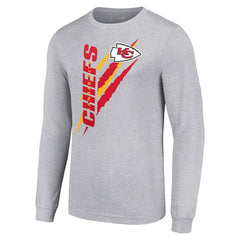 Kansas City Chiefs Starter Color Scratch Long Sleeve T-Shirt Heather Gray - NFL