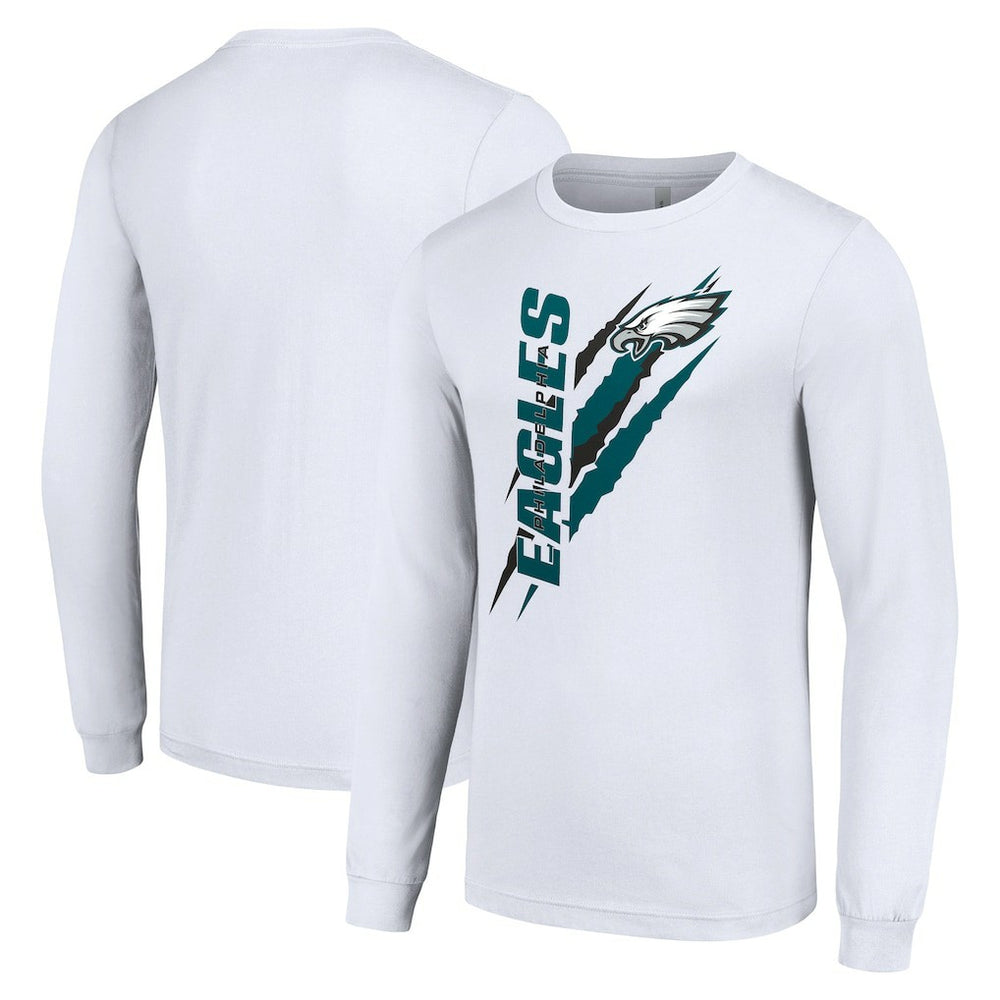 Philadelphia Eagles Starter Color Scratch Long Sleeve T-Shirt White - NFL