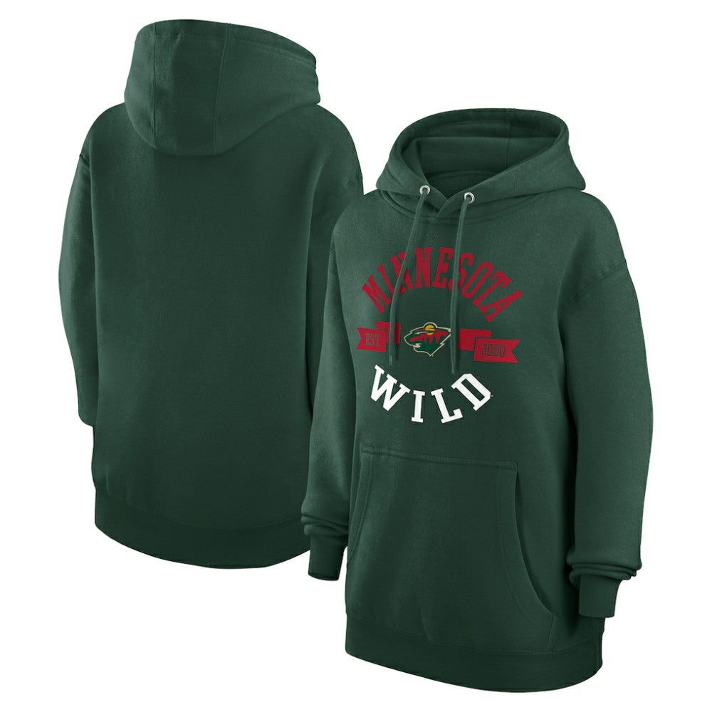 Minnesota Wild - G-III 4Her by Carl Banks Women's City Graphic Fleece Pullover Hoodie Green