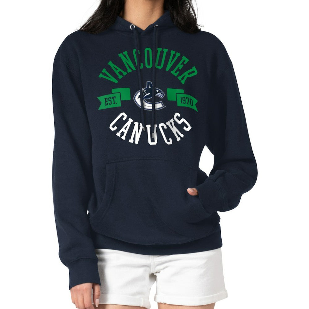 Vancouver Canucks - G-III 4Her by Carl Banks Women's City Graphic Fleece Pullover Hoodie Navy