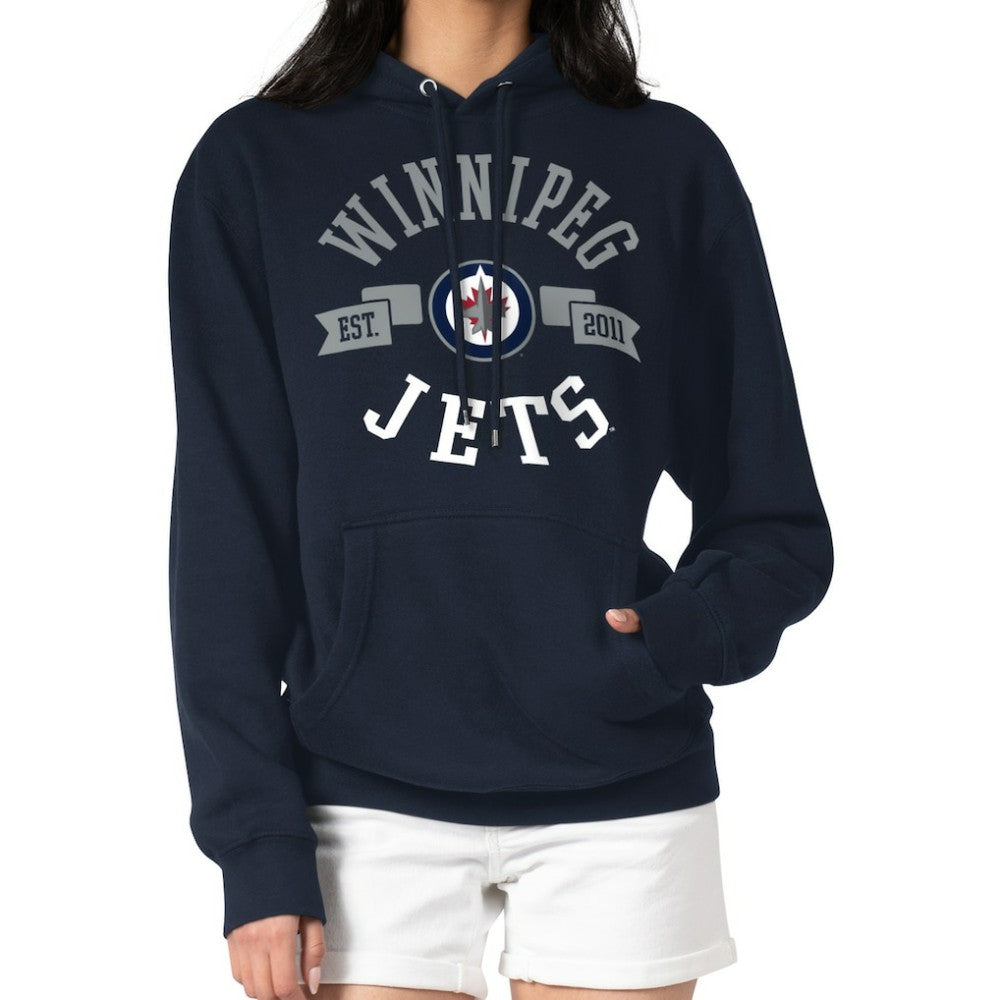Winnipeg Jets - G-III 4Her by Carl Banks Women's City Graphic Fleece Pullover Hoodie Navy