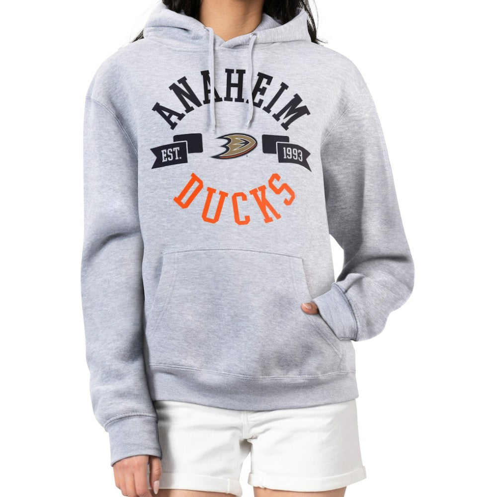 Anaheim Ducks - G-III 4Her by Carl Banks Women's City Graphic Fleece Pullover Hoodie Heather Gray