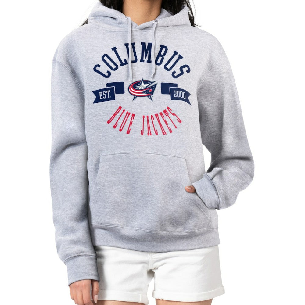 Columbus Blue Jackets - G-III 4Her by Carl Banks Women's City Graphic Fleece Pullover Hoodie Heather Gray