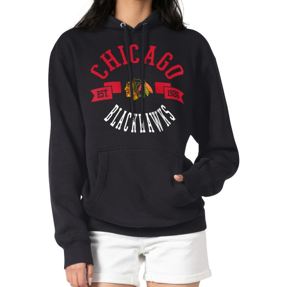 Chicago Blackhawks G-III 4Her by Carl Banks Women's City Graphic Fleece Pullover Hoodie Black