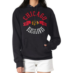 Chicago Blackhawks G-III 4Her by Carl Banks Women's City Graphic Fleece Pullover Hoodie Black