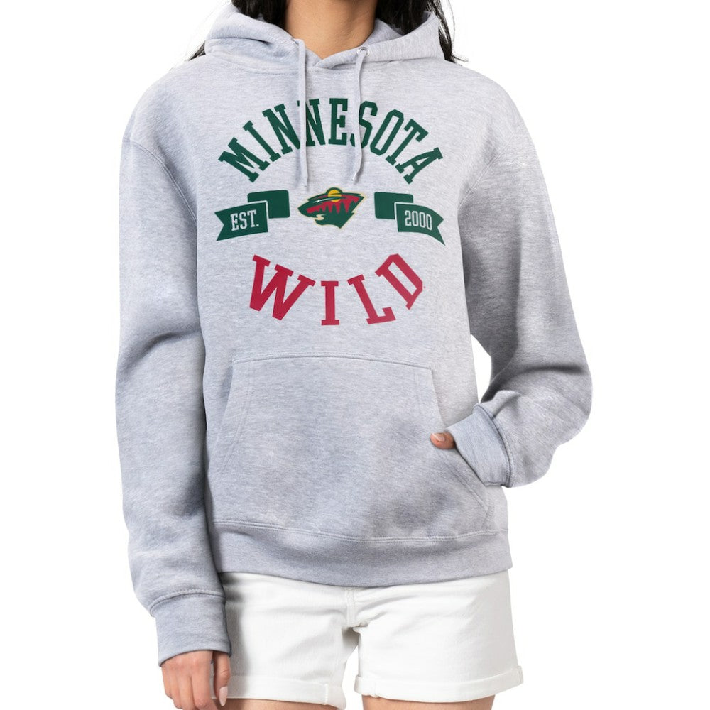 Minnesota Wild - G-III 4Her by Carl Banks Women's City Graphic Fleece Pullover Hoodie Heather Gray