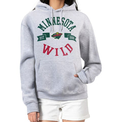 Minnesota Wild - G-III 4Her by Carl Banks Women's City Graphic Fleece Pullover Hoodie Heather Gray