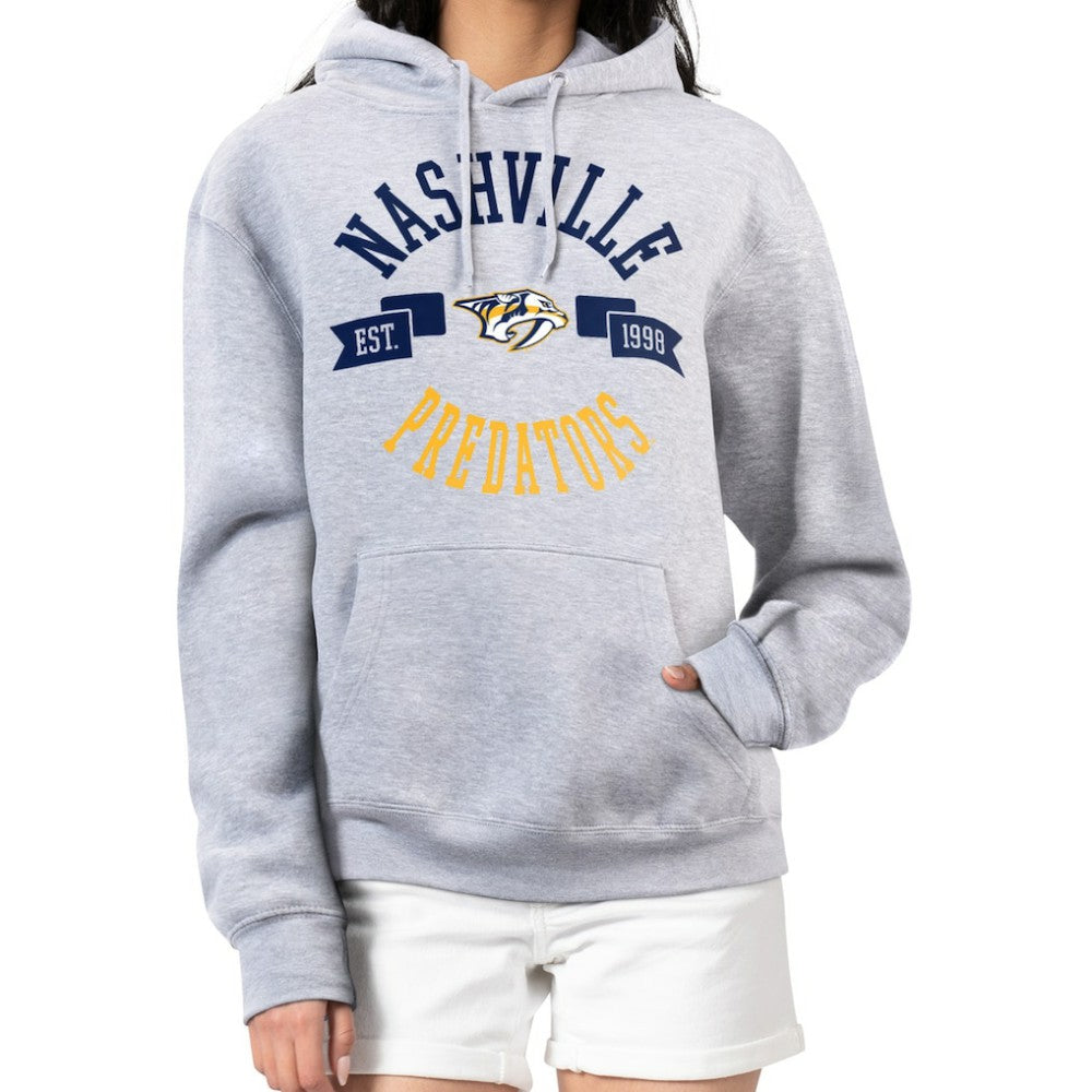 Nashville Predators - G-III 4Her by Carl Banks Women's City Graphic Fleece Pullover Hoodie Heather Gray
