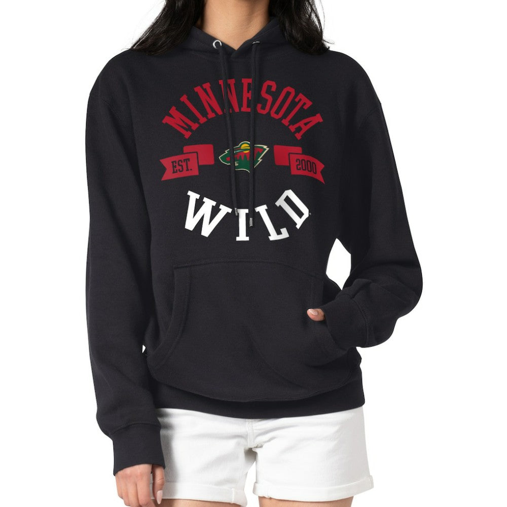 Minnesota Wild - G-III 4Her by Carl Banks Women's City Graphic Fleece Pullover Hoodie Black