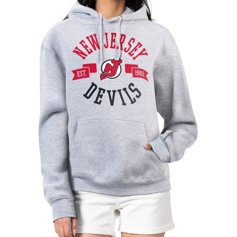 New Jersey Devils - G-III 4Her by Carl Banks Women's City Graphic Fleece Pullover Hoodie Heather Gray
