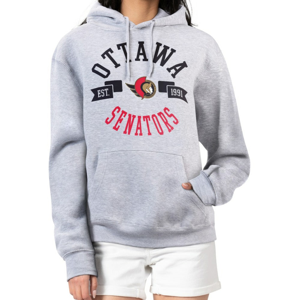 Ottawa Senators - G-III 4Her by Carl Banks Women's City Graphic Fleece Pullover Hoodie Heather Gray