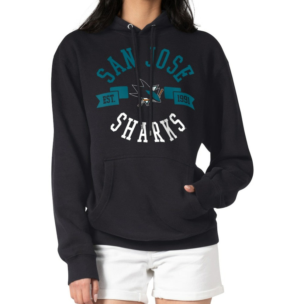 San Jose Sharks - G-III 4Her by Carl Banks Women's City Graphic Fleece Pullover Hoodie Black