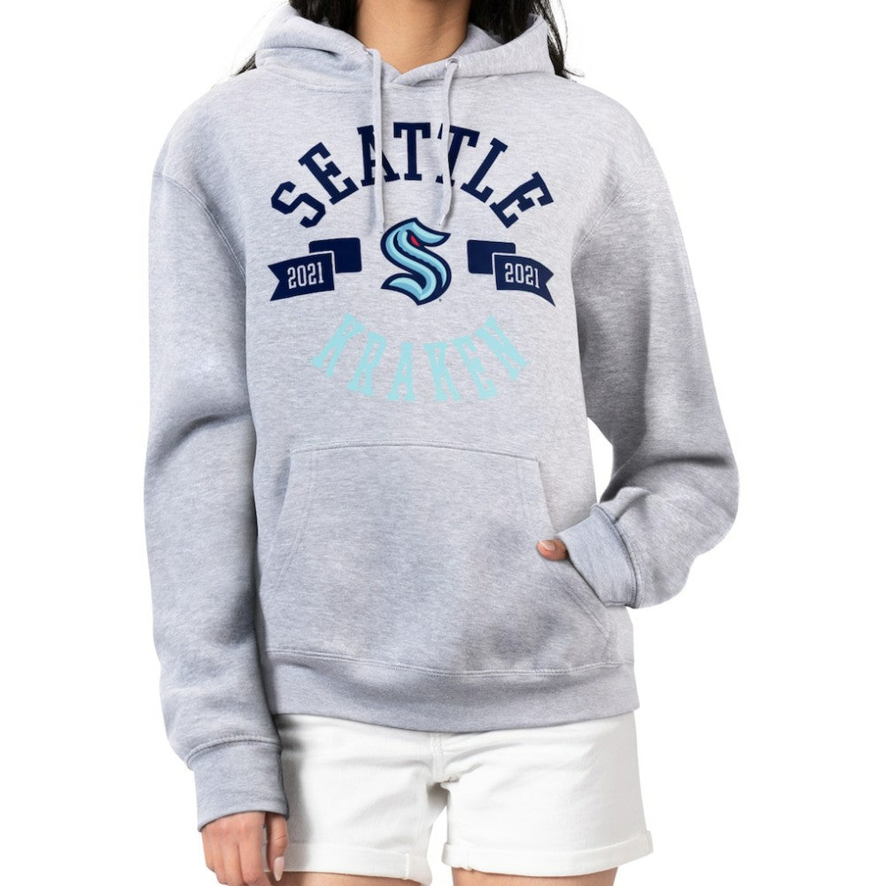 Seattle Kraken G-III 4Her by Carl Banks Women's City Graphic Fleece Pullover Hoodie Heather Gray