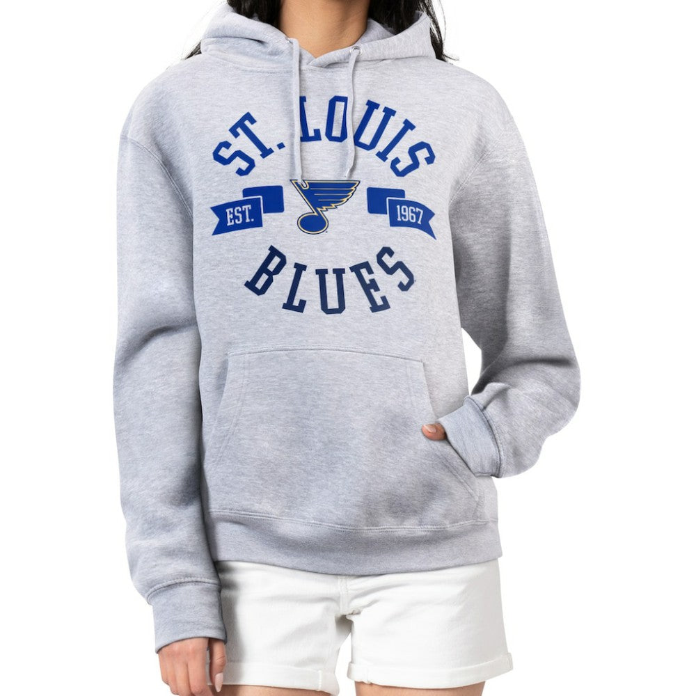 St. Louis Blues - G-III 4Her by Carl Banks Women's City Graphic Fleece Pullover Hoodie Heather Gray