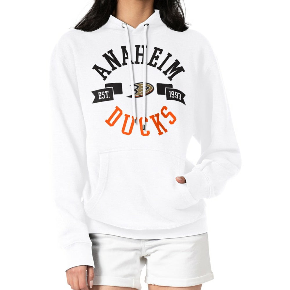 Anaheim Ducks - G-III 4Her by Carl Banks Women's City Graphic Fleece Pullover Hoodie White