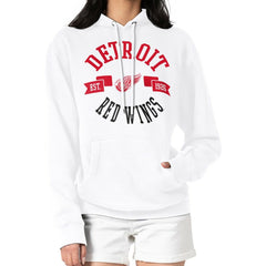 Detroit Red Wings - G-III 4Her by Carl Banks Women's City Graphic Fleece Pullover Hoodie White