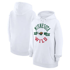 Minnesota Wild - G-III 4Her by Carl Banks Women's City Graphic Fleece Pullover Hoodie White