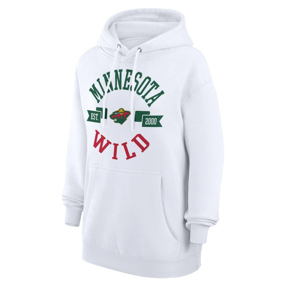 Minnesota Wild - G-III 4Her by Carl Banks Women's City Graphic Fleece Pullover Hoodie White