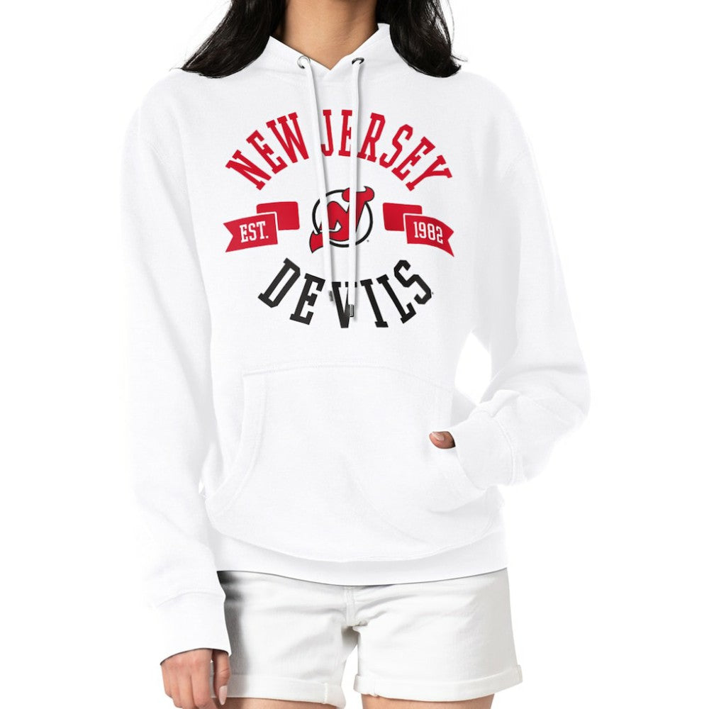 New Jersey Devils - G-III 4Her by Carl Banks Women's City Graphic Fleece Pullover Hoodie White