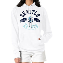 Seattle Kraken G-III 4Her by Carl Banks Women's City Graphic Fleece Pullover Hoodie White